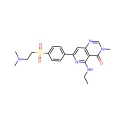 CCNc1nc(-c2ccc(S(=O)(=O)CCN(C)C)cc2)cc2ncn(C)c(=O)c12 ZINC000115625809