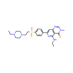 CCNc1nc(-c2ccc(S(=O)(=O)CCN3CCN(CC)CC3)cc2)cc2ncn(C)c(=O)c12 ZINC000115626191