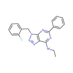 CCNc1nc(-c2ccccc2)nc2c1nnn2Cc1ccccc1F ZINC000028642863