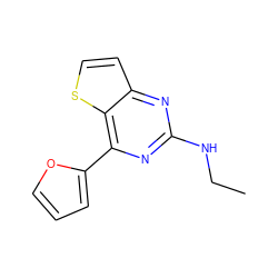 CCNc1nc(-c2ccco2)c2sccc2n1 ZINC000029048028