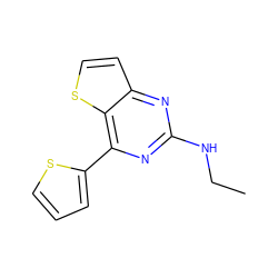 CCNc1nc(-c2cccs2)c2sccc2n1 ZINC000029048312