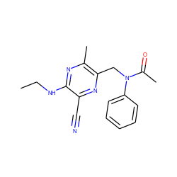 CCNc1nc(C)c(CN(C(C)=O)c2ccccc2)nc1C#N ZINC000000387538