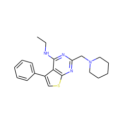 CCNc1nc(CN2CCCCC2)nc2scc(-c3ccccc3)c12 ZINC000003434611