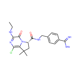 CCNc1nc(Cl)c2n(c1=O)[C@H](C(=O)NCc1ccc(C(=N)N)cc1)CC2(C)C ZINC000095591022