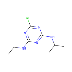 CCNc1nc(Cl)nc(NC(C)C)n1 ZINC000003078958