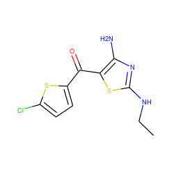 CCNc1nc(N)c(C(=O)c2ccc(Cl)s2)s1 ZINC000000521924