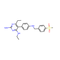 CCNc1nc(N)nc(CC)c1-c1ccc(NCc2ccc(S(C)(=O)=O)cc2)cc1 ZINC000036349176