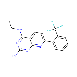 CCNc1nc(N)nc2nc(-c3ccccc3C(F)(F)F)ccc12 ZINC000034849608