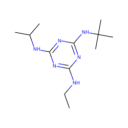 CCNc1nc(NC(C)C)nc(NC(C)(C)C)n1 ZINC000000856856