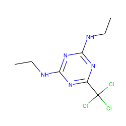 CCNc1nc(NCC)nc(C(Cl)(Cl)Cl)n1 ZINC000002013080