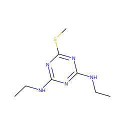 CCNc1nc(NCC)nc(SC)n1 ZINC000001635501