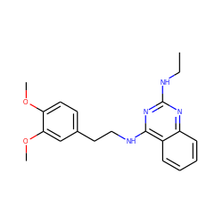 CCNc1nc(NCCc2ccc(OC)c(OC)c2)c2ccccc2n1 ZINC001772627599