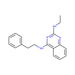 CCNc1nc(NCCc2ccccc2)c2ccccc2n1 ZINC000316116982