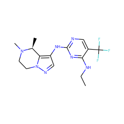 CCNc1nc(Nc2cnn3c2[C@H](C)N(C)CC3)ncc1C(F)(F)F ZINC000205959518