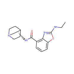 CCNc1nc2c(C(=O)N[C@@H]3CN4CCC3CC4)cccc2o1 ZINC000064512215