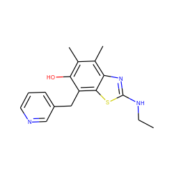 CCNc1nc2c(C)c(C)c(O)c(Cc3cccnc3)c2s1 ZINC000000007874