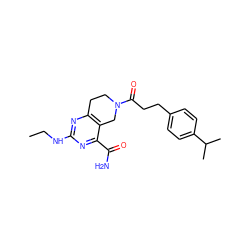 CCNc1nc2c(c(C(N)=O)n1)CN(C(=O)CCc1ccc(C(C)C)cc1)CC2 ZINC000095588443