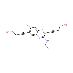 CCNc1nc2cc(C#CCCO)c(Cl)cc2nc1C#CCCO ZINC000115764978