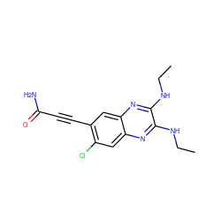 CCNc1nc2cc(Cl)c(C#CC(N)=O)cc2nc1NCC ZINC000115765106