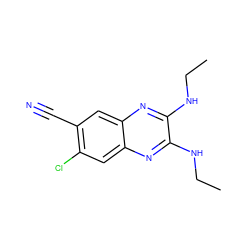 CCNc1nc2cc(Cl)c(C#N)cc2nc1NCC ZINC000115764937