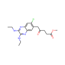 CCNc1nc2cc(Cl)c(CC(=O)CCC(=O)OC)cc2nc1NCC ZINC000115765058