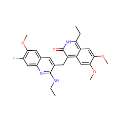 CCNc1nc2cc(F)c(OC)cc2cc1Cc1c(=O)[nH]c(CC)c2cc(OC)c(OC)cc12 ZINC000201615843