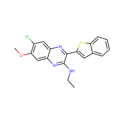 CCNc1nc2cc(OC)c(Cl)cc2nc1-c1cc2ccccc2s1 ZINC000115764980