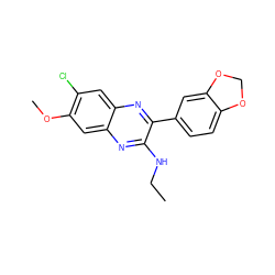 CCNc1nc2cc(OC)c(Cl)cc2nc1-c1ccc2c(c1)OCO2 ZINC000115765721