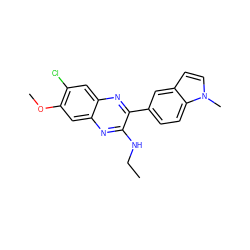 CCNc1nc2cc(OC)c(Cl)cc2nc1-c1ccc2c(ccn2C)c1 ZINC000115765881