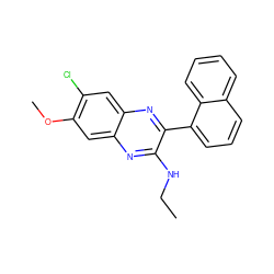 CCNc1nc2cc(OC)c(Cl)cc2nc1-c1cccc2ccccc12 ZINC000115765010