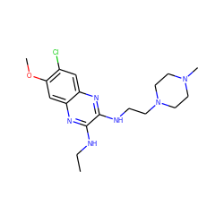 CCNc1nc2cc(OC)c(Cl)cc2nc1NCCN1CCN(C)CC1 ZINC000115765737