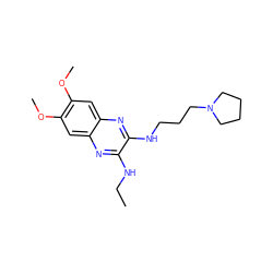 CCNc1nc2cc(OC)c(OC)cc2nc1NCCCN1CCCC1 ZINC000115765004