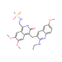 CCNc1nc2ccc(OC)cc2cc1Cc1c(=O)[nH]c(CNS(C)(=O)=O)c2cc(OC)c(OC)cc12 ZINC000201602591