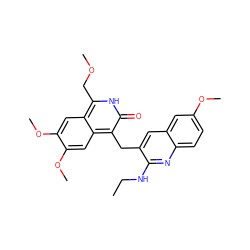 CCNc1nc2ccc(OC)cc2cc1Cc1c(=O)[nH]c(COC)c2cc(OC)c(OC)cc12 ZINC000201608006