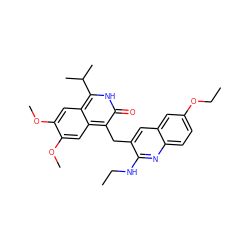 CCNc1nc2ccc(OCC)cc2cc1Cc1c(=O)[nH]c(C(C)C)c2cc(OC)c(OC)cc12 ZINC000201595510