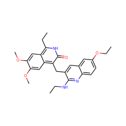 CCNc1nc2ccc(OCC)cc2cc1Cc1c(=O)[nH]c(CC)c2cc(OC)c(OC)cc12 ZINC000201591982