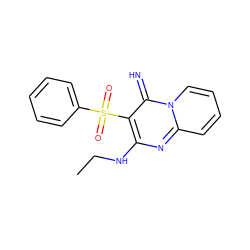 CCNc1nc2ccccn2c(=N)c1S(=O)(=O)c1ccccc1 ZINC000103268195