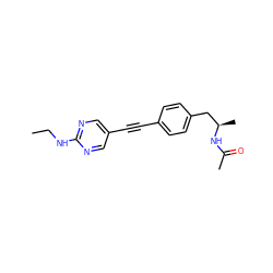 CCNc1ncc(C#Cc2ccc(C[C@@H](C)NC(C)=O)cc2)cn1 ZINC000113409425