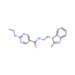 CCNc1ncc(C(=O)NCC[C@H]2C(C)=Nc3ccccc32)cn1 ZINC000169352256