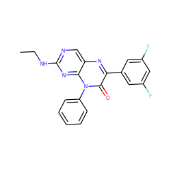 CCNc1ncc2nc(-c3cc(F)cc(F)c3)c(=O)n(-c3ccccc3)c2n1 ZINC000004238540