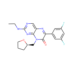 CCNc1ncc2nc(-c3cc(F)cc(F)c3)c(=O)n(C[C@H]3CCCO3)c2n1 ZINC000004239093