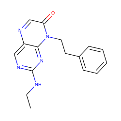 CCNc1ncc2ncc(=O)n(CCc3ccccc3)c2n1 ZINC000004238429