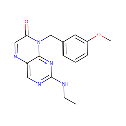 CCNc1ncc2ncc(=O)n(Cc3cccc(OC)c3)c2n1 ZINC000004238743