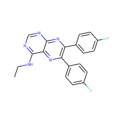 CCNc1ncnc2nc(-c3ccc(F)cc3)c(-c3ccc(F)cc3)nc12 ZINC000028351728