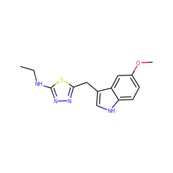 CCNc1nnc(Cc2c[nH]c3ccc(OC)cc23)s1 ZINC000473166116