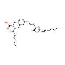 CCO/C=C/C(=O)N1Cc2cc(OCCc3nc(/C=C/CCC(C)C)oc3C)ccc2C[C@H]1C(=O)O ZINC000073220223