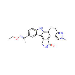 CCO/N=C(\C)c1ccc2[nH]c3c4c(c5c(c3c2c1)CNC5=O)-c1cn(C)nc1CC4 ZINC000029041255