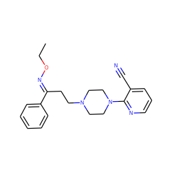 CCO/N=C(\CCN1CCN(c2ncccc2C#N)CC1)c1ccccc1 ZINC000084620869