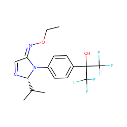 CCO/N=C1/C=N[C@@H](C(C)C)N1c1ccc(C(O)(C(F)(F)F)C(F)(F)F)cc1 ZINC000028967289