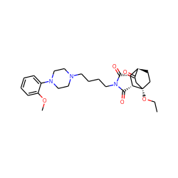 CCO[C@@]12CC[C@@H](C(=O)C1)[C@H]1C(=O)N(CCCCN3CCN(c4ccccc4OC)CC3)C(=O)[C@H]12 ZINC000038660869